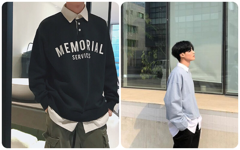 Phối Sweater với áo sơ mi