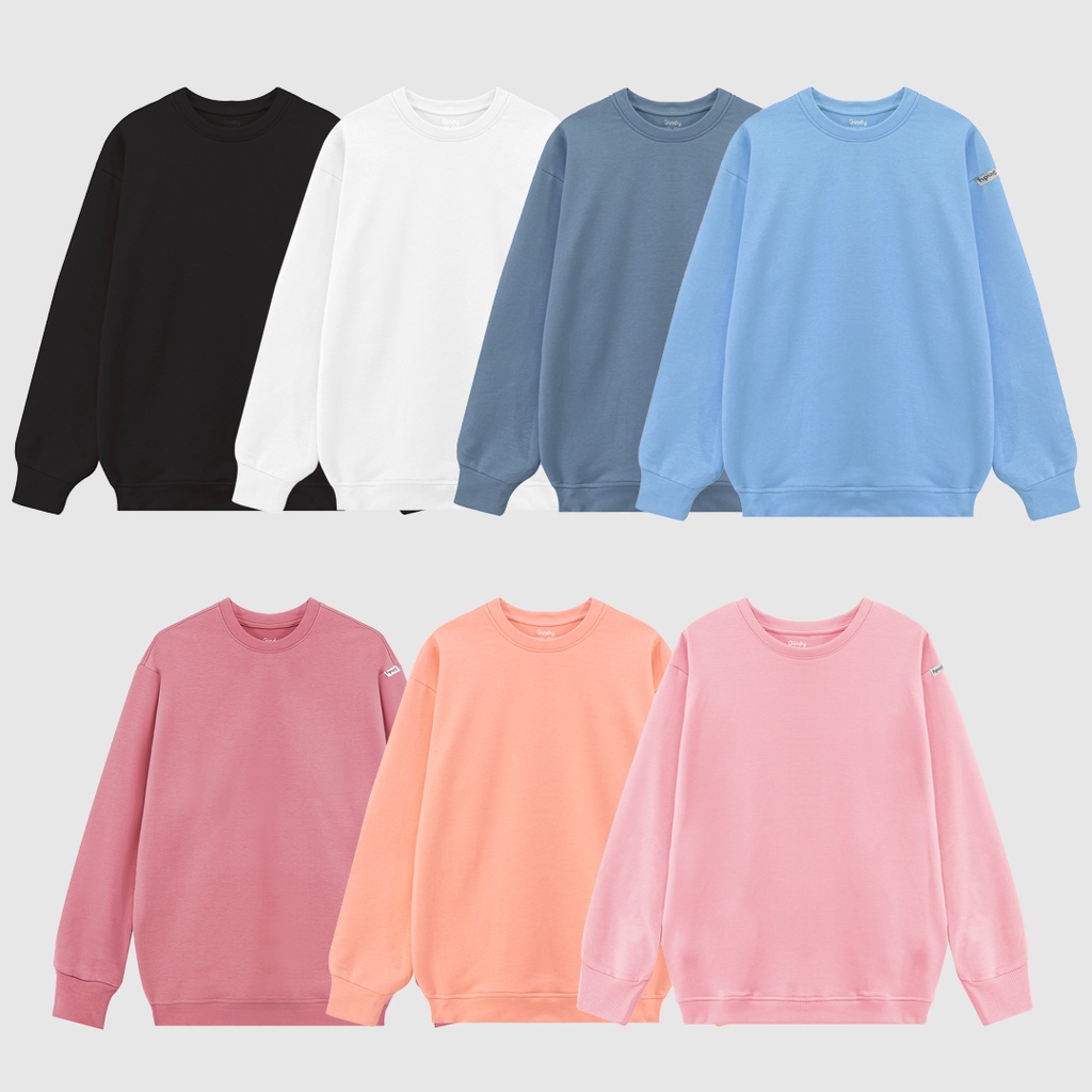  áo sweater trơn màu pastel